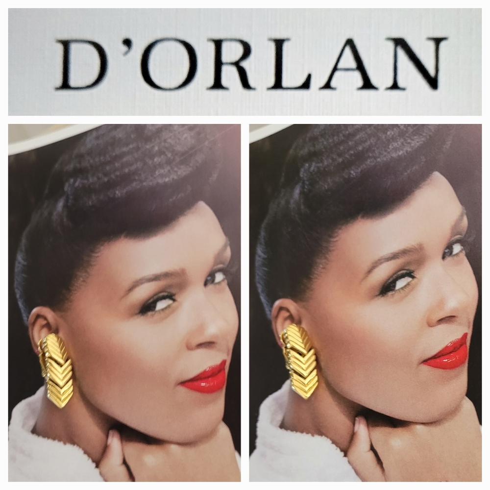 D'Orlan Gold Chevron Earrings